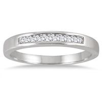 Carat Diamond Channel Band in Sterling Silver