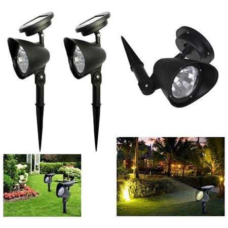 2 Pack Garden Wireless Waterproof Solar Spot Light