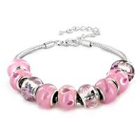 Adjustable Pink Bead Bracelet