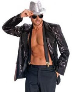 Black Sequin Jacket Adult Costume