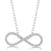 Diamond Infinity Pendant in Sterlign Silver