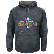 Chicago Cubs Majestic 2016 World Series Champions Locker Room Streak Fleece Pullover Hoodie - Charcoal