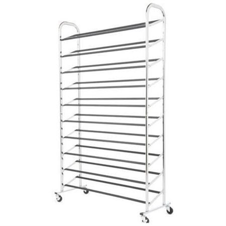 50-Pair Free Standing 10-Tier Metal Shoe Rack