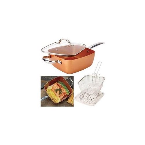 4-pc Square Non-stick 6-in-1 Cookware Pan Set