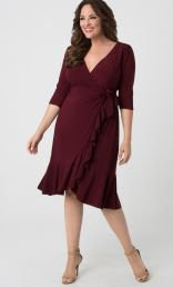 Whimsy Wrap Dress, Pinot Noir (Women's Plus Size)