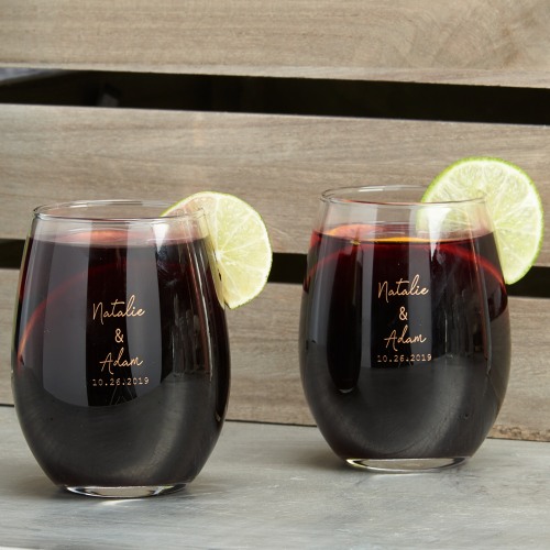Personalized 9 oz. Stemless Wine Glass