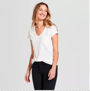Women's Monterey Pocket V-Neck Relaxed Fit Short Sleeve T-Shirt - Universal Thread™