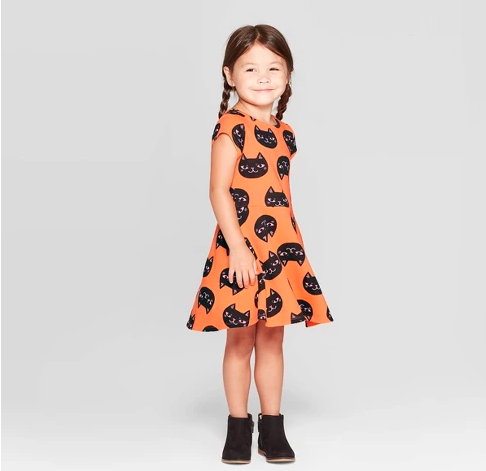 Toddler Girls' 'Cat' Halloween Dress