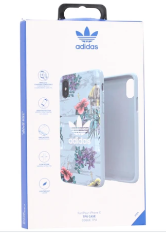 Adidas Ultra-Light TPU Case for iPhone X / XS (ONLY) - Floral Blue