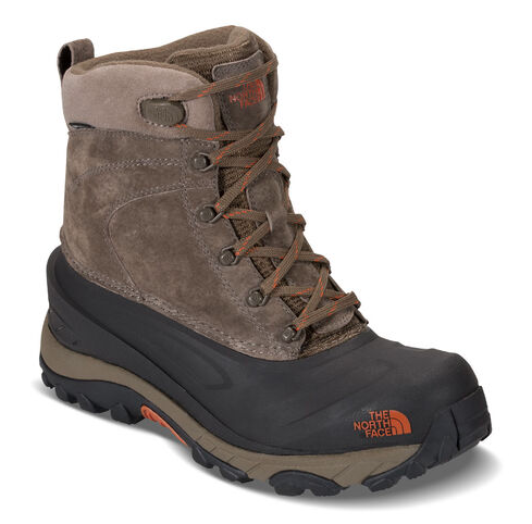 THE NORTH FACE Men's Chilkat III Lace-Up Mid Waterproof Winter Boots, Mudpack Brown/Bombay Orange