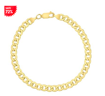 14K Yellow Gold Filled 5.8MM Curb Link Bracelet with Lobster Clasp