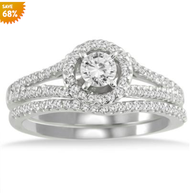 DIAMOND BRIDAL SET IN 10K WHITE GOLD