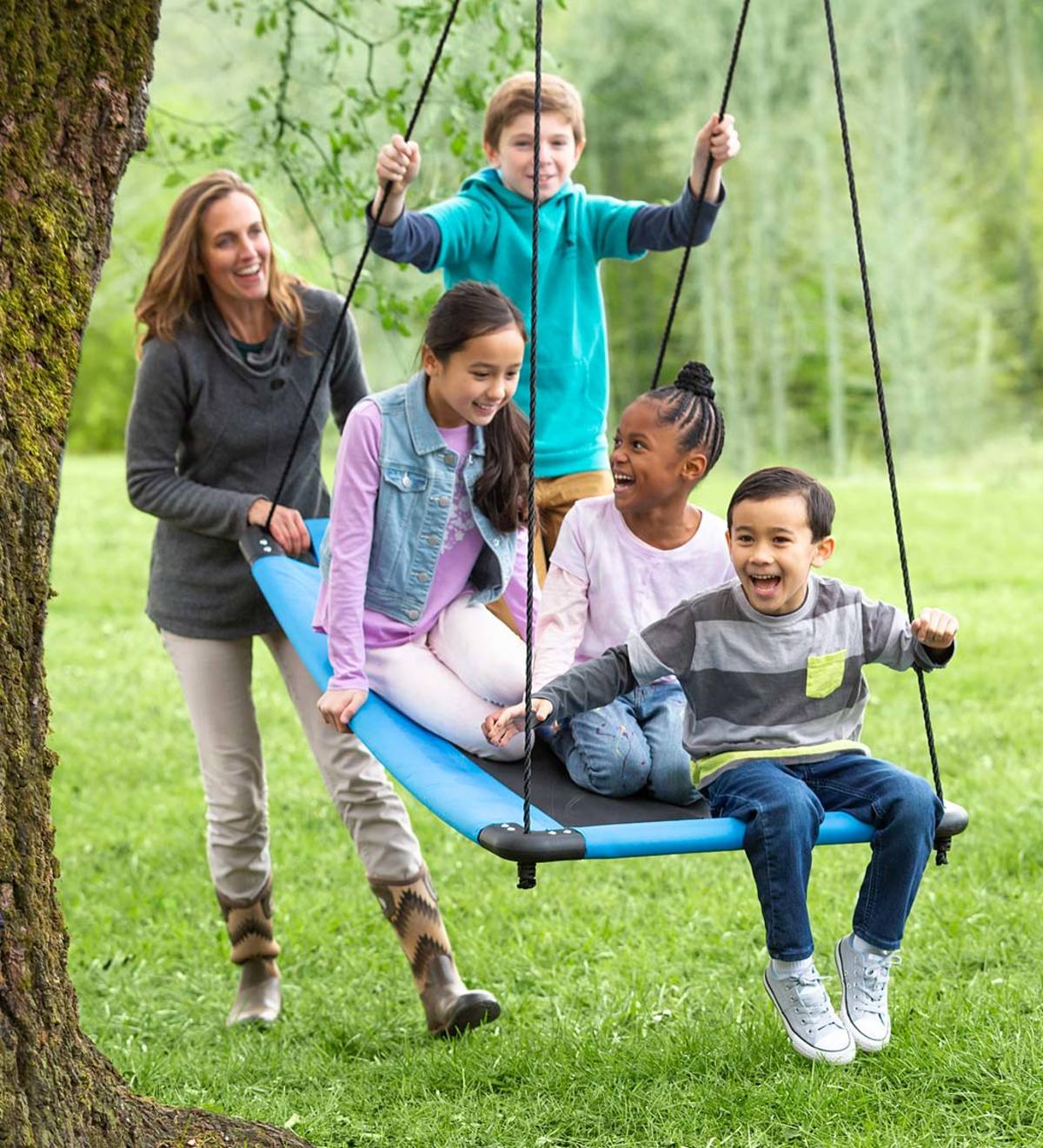 SkyCurve Platform Tree Swing with Comfy Mat and Padded Steel Frame