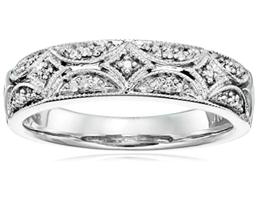 Sterling Silver Diamond Band Ring (1/20 cttw, I-J Color, I2-I3 Clarity)