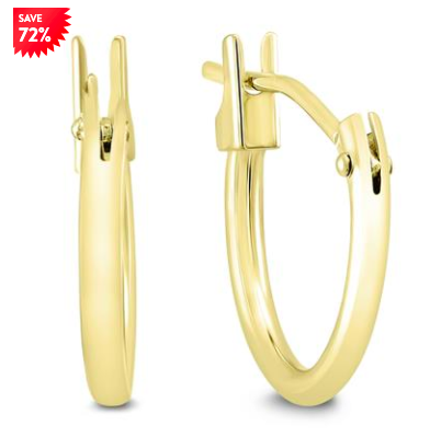 10MM HUGGIE HOOP EARRINGS IN 14K YELLOW GOLD