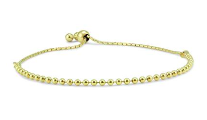 BOLO BRACELET IN YELLOW GOLD PLATED .925 STERLING SILVER