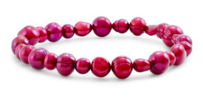 HONORA FRESHWATER CULTURED CRANBERRY PEARL STRETCH BRACELET