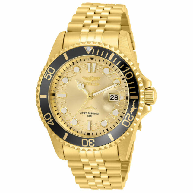 Invicta Men's Watch Pro Diver Yellow Gold Plated Stainless Steel Bracelet 30613