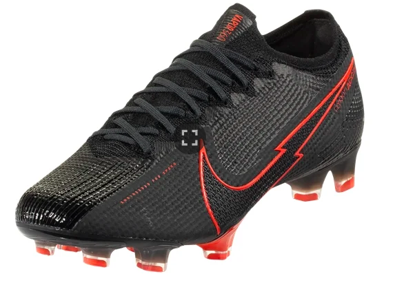Nike Mercurial Vapor 13 Elite FG Soccer Cleat - Black/Dark Smoke Grey/Chile Red
