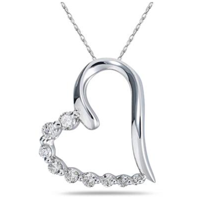 1/3 CARAT TW DIAMOND HEART JOURNEY PENDANT IN 10K WHITE GOLD