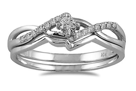 1/6 CARAT TW DIAMOND BRIDAL SET IN 10K WHITE GOLD