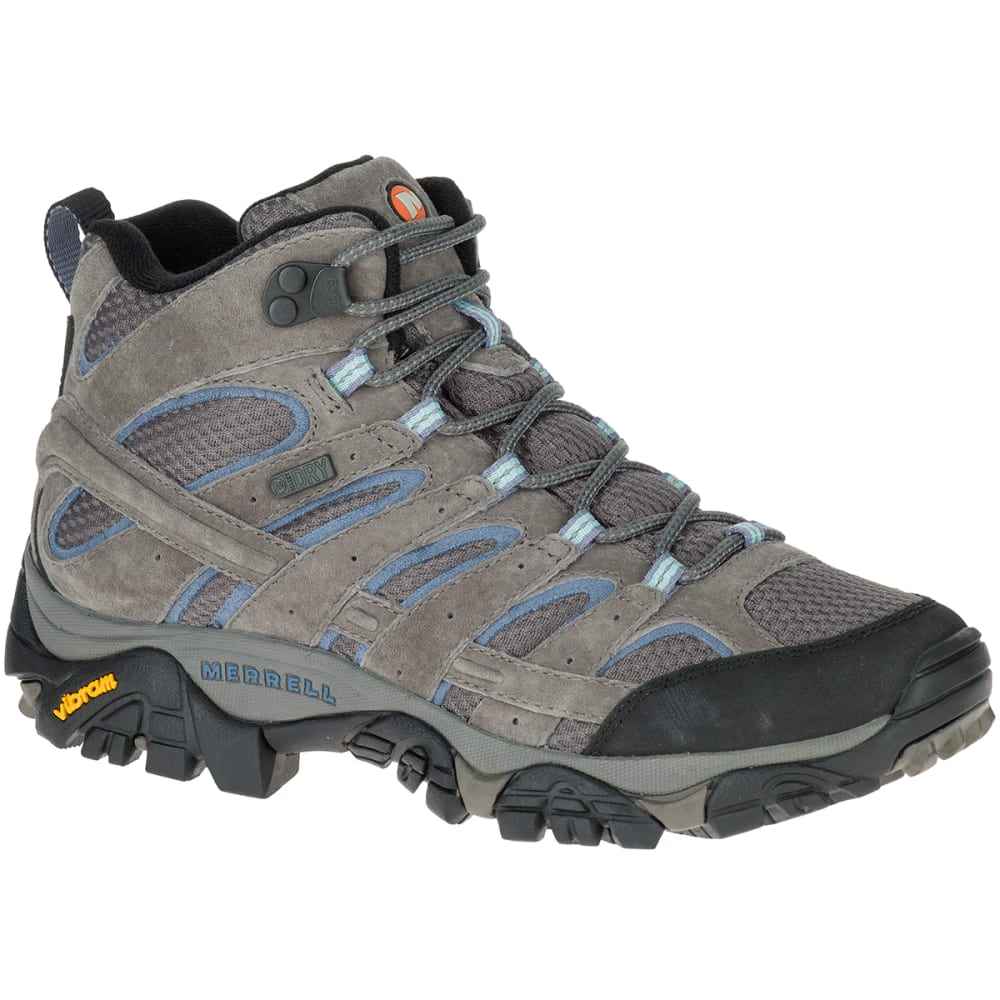 MERRELL Women's Moab 2 Mid Waterproof Hiking Boots, Granite