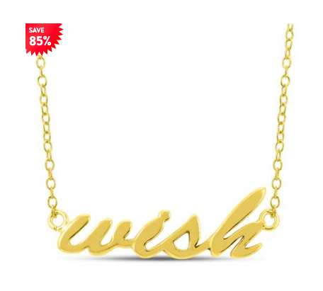 WISH NECKLACE IN YELLOW GOLD PLATED BRASS