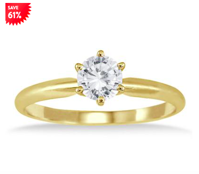 1/2 CARAT DIAMOND SOLITAIRE RING IN 14K YELLOW GOLD