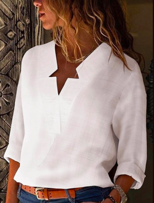 AREALOOK Sexy V Neck Cold Color Blouses