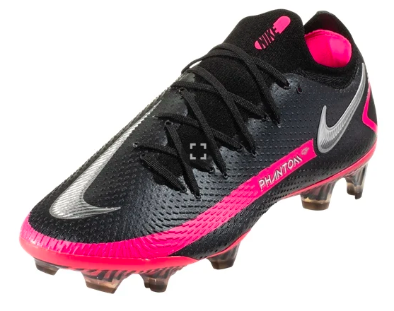 Nike Phantom GT Elite FG Firm Ground Soccer Cleat - Black/Metallic Silver/Pink Blast