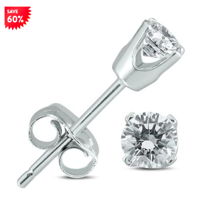 1/3 CARAT TW DIAMOND SOLITAIRE STUD EARRINGS IN 14K WHITE GOLD (I-J COLOR, SI2-SI3 CLARITY)