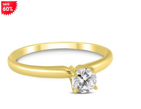 1:4 CARAT ROUND DIAMOND SOLITAIRE RING IN 14K YELLOW GOLD