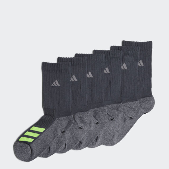 adidas Cushioned Angle Stripe Crew Socks 6 Pairs Kids'