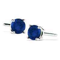 1/2 Carat TW Natural 4MM Sapphire Stud Earrings in .925 Sterling Silver
