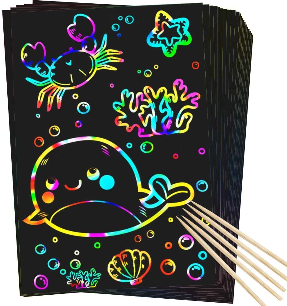 RMJOY Scratch Rainbow Art Paper Set