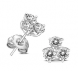 $268 1/2 Carat TW Three Stone Diamond Earrings in 14K White Gold Plus Free Shipping & Easy EMI, Was $319