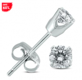 1/3 Carat TW Diamond Solitaire Stud Earrings in 14K White Gold $99 Shipped