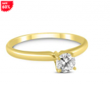 1/4 Carat Round Diamond Solitaire Ring in 14K Yellow Gold $199 Shipped