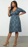 Essential Wrap Dress, Blue Medallion Print (Women’s Plus Size) $108.00