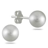 Satin Finish 6MM Sterling Silver Ball Earrings – $9.49 + Free Shipping