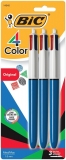 BIC 4-Color Ball Pen, Medium Point (1.0mm), Assorted Ink, 3-Count $4.54