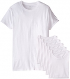 Men’s Stay Tucked Crew T-Shirt – Fruit of the Loom  – Medium – White (Pack of 6) $18.99