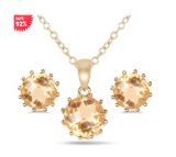 4 CARAT Citrine Earring & Pendant Set 92% Off