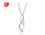 Diamond Twist Pendant in .925 Sterling Silver 87% Off