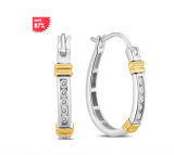 1/7 CARAT TW DIAMOND HOOP EARRINGS IN 10K TWO TONE GOLD 87% OFF