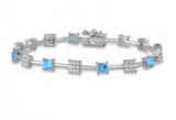 Blue Topaz and Diamond Bracelet $30 Shipped